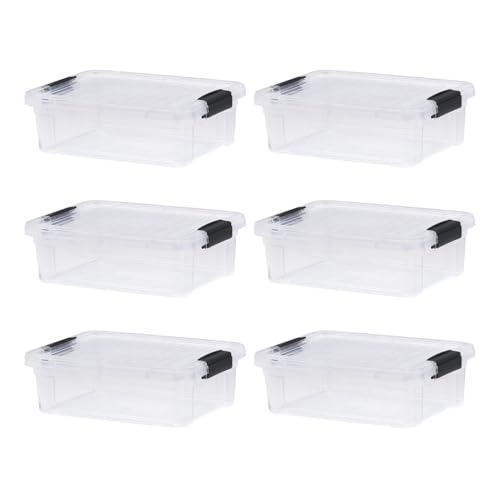 Image of Superio 4.5 Quart Clear Plastic Storage Containers with Lids, Stackable Organizer Bins, BPA-Free Storage Boxes for Home, Office, Dorm & Classroom, 6 Pack
