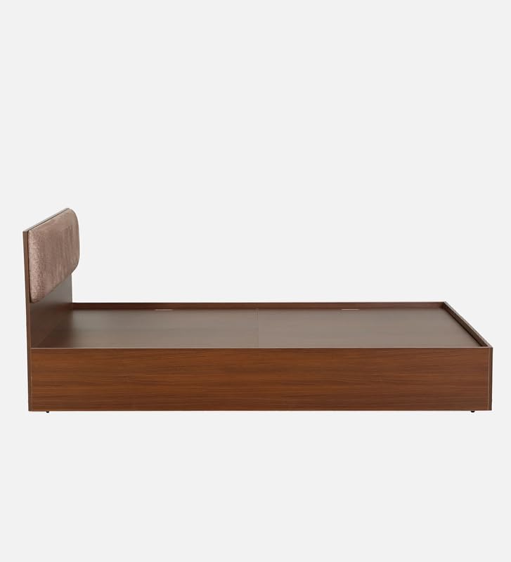 Image of Mintwud Pepperfry Engineered Wood Queen Size Bed with Box Storage Wooden Double Bed Cot Palang Furniture with Headboard for Home, Bedroom, Living Room and Hotel (Walnut Finish)