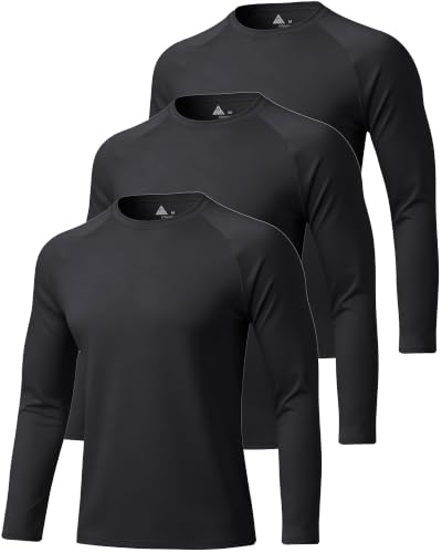 Image of ZITY 5 Pack Long Sleeve Shirts for Men UPF 50+ Sun Protection Fast Dry Lightweight Fishing Swim Rash Guard Workout Shirt