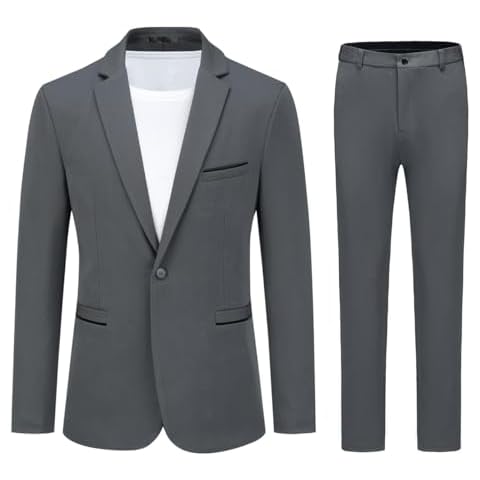 Allthemen Men's Slim Fit Two Piece Suit Cover