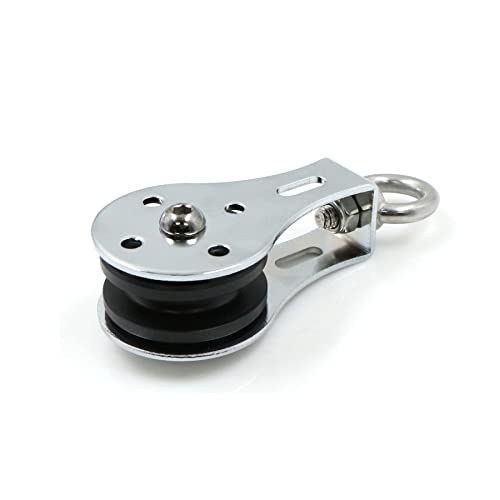 Umlenkrollen Seilrolle Fitness Edelstahl Flaschenzug - M8 Hebekran Seilrolle für Seile Stahlseil, Stummschaltung Rad, Verdickter, Rostfreie Geräuscharmes, Tragkraft 250kg Cover