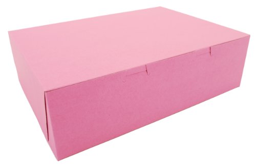 Southern Champion Tray 0890 Pink Paperboard Non-Window Lock-Corner Bakery Box, 14 Length x 10 Width x 4 Height (Case of 100)