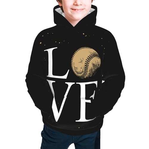 Vintage Baseball Player Hoodie Youth Hooded Sweatshirt 3D Digital Printed With Pockets Tops