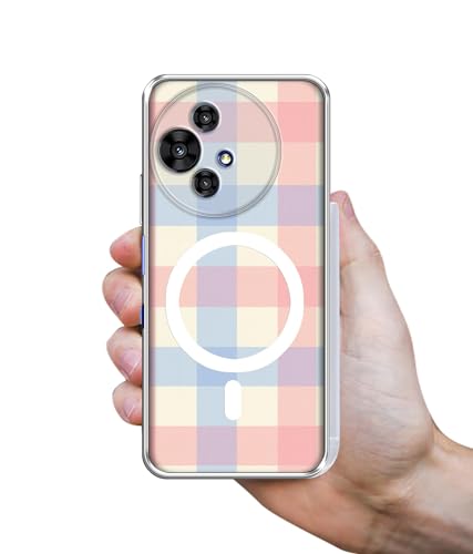 Image of Case Cover for Alcatel V3 Ultra 5G Pastel Checkboard Magnetic Ring Design (Not Magnetic Compatible) | UV Printed Soft TPU Shockproof Back Case for Alcatel V3 Ultra 5G