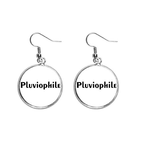 Pendiente de plata pluviófilo con detalles en cerámica y metal hecho para amantes de la lluvia