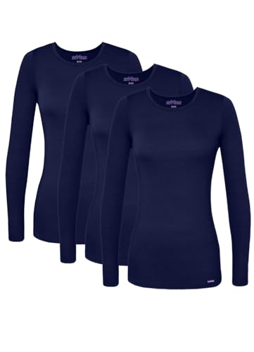 Image of Sivvan Scrubs for Women - Long Sleeve Comfort Underscrub Tee 3-Pack