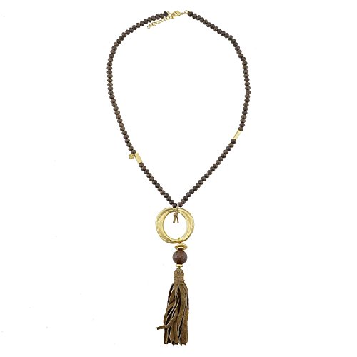 Preisvergleich Produktbild Paula Alonso Lange Halskette mit Metallring und Fransen