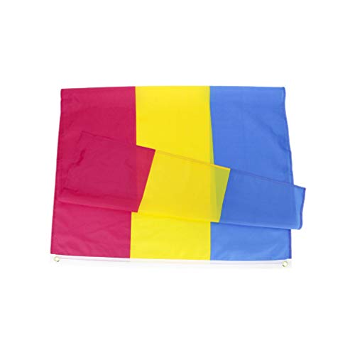 Bandeira do arco-íris de poliéster da PretyzOOM com bandeira pansexual grande