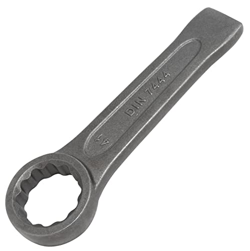 AERZETIX - C64803 - Clé polygonale à frapper 41x230 mm - DIN 7444 - anneau/oeil 12 pans - en acier CR-V - couleur argent - charge lourde serrage assemblage desserage mécanique écrou boulon