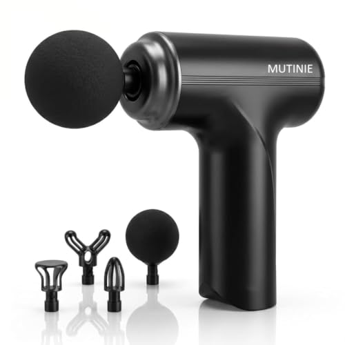 Image of Massage Gun For Pain Relief Deep Tissue - Portable Handheld Body Massager for Muscle Recovery & Pain Relief - 6 Speed Levels, 4 Specialized Heads for Back, Legs & Athletes 1 Month Warranty MULTICOLOUR