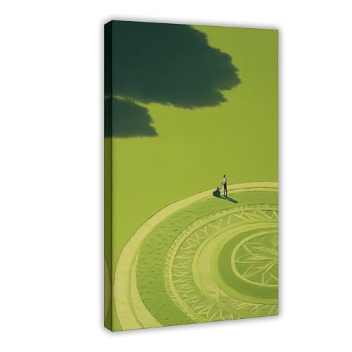 ghNDJdk Tiny People – Whimsical Yard Work Scene,able Canvas Poster