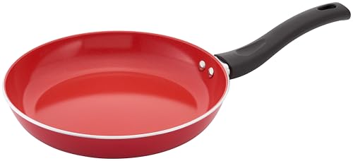 Judge Ceraglide Poêle à frire 24 cm - Revêtement céramique anti-adhérent, facile à nettoyer, compatible induction - Rouge