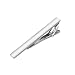 HooAMI Mens Fashion Metal Simple Necktie Tie Bar Clip 2 3/8" Inch, Silver Tone