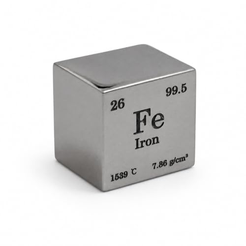 Image of High-Purity Element Cubes | Titanium, Silicon, Iron, Magnesium, Zinc, Tungsten & Carbon | 10mm, 25.4mm, 38.1mm | STEM, Display & Collection (Iron, 1inch)