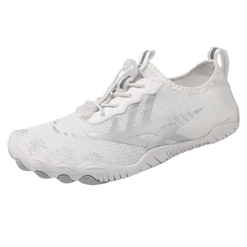 Zapatillas de Deporte para Exteriores, Calzado acuático para Senderismo, Caminatas, Ciclismo, Antideslizantes, Transpirables, de Secado rápido, Ligeras cómodas. (White, 37)