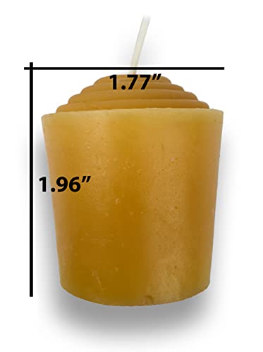 Beethelight Votive Candles (Pack Of 12) - Unscented - 15 Hours Burn Time Each - Naturally Light Honey Scented - 100% Pure Beeswax Candles - Handmade Decorative Votive Candle Set #TOP4
