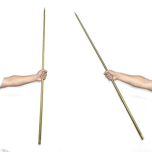 Metal Appearing Cane with Video Tutorial Link Magic Wands for Professional Magicians Stage Close-up Magic Trick Pocket Staff Magic Accessories Props (Golden 59