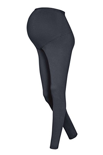 DeDavide - Leggings de maternidad (algodón, hasta el tobillo) gris oscuro L