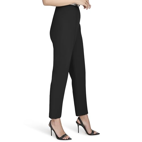 H HALSTON Women's Slim Leg Woven High Waisted Pant3