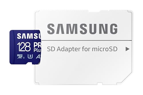 Samsung Carte mémoire microSDXC Pro Plus, Interface UHS-I, 128 Go, Vitesse de Lecture jusqu'à 180 Mo/s, capturez Le Moment comme Un Pro, MB-MD128SA/EU, avec Adaptateur SD