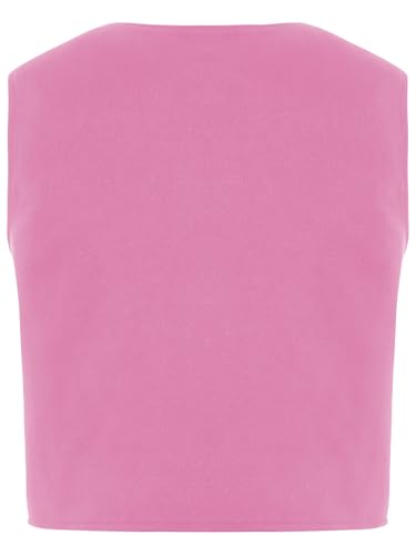 Hedmy Girls Printed Patchwork Vest kids V-Neck outfits Chest Fringes with Press Button tops4