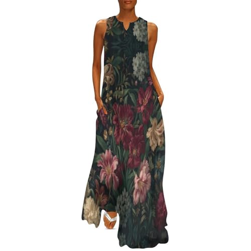 Robe femme été fluide imprimé plante baroque style glamour chic noir