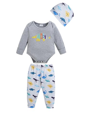 Renotemy Newborn Baby Boy Clothes Essentials 11-Piece Layette Set with Bodysuits, Pants, Hats, Blanket-Infant Unisex Outfit4