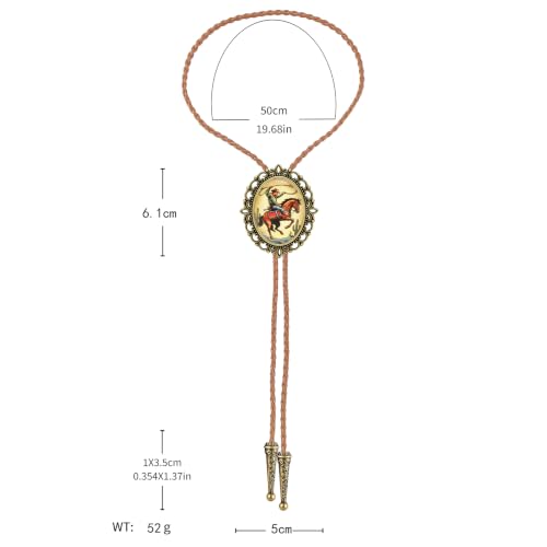 Image of Jeilwiy Bolo Tie for Men Western Cowboy Gothic Bolo Tie Necklace Halloween