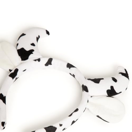 Image of Radhu & Kabby Cow Horn Headband | Soft Plush Cow Print with Cute Ears & Horns | Fun Party, Costume & Festive Accessory for Women & Kids | Comfortable & Lightweight | Pack of 1