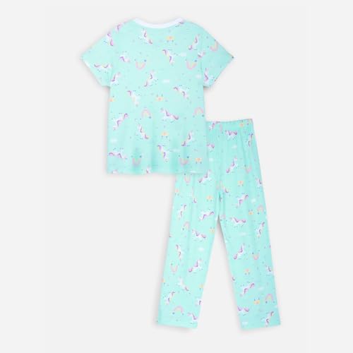 Image of Nap Chief Kids Cotton Night Suit for Boys & Girls, Tshirt & Pyjama Set for Sleepwear