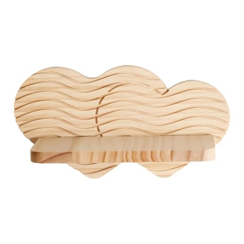 Estantes bohemios – Diseño estético de corazón de madera, estante de almacenamiento flotante de pared, acabado de grano natural hecho a mano, estabilidad de montaje decorativa, accesorio para el hogar
