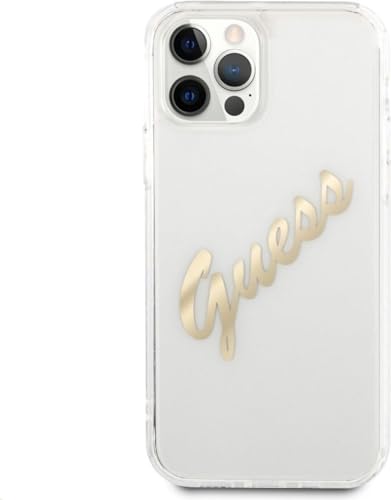 GUESS Coque Vintage Script Gold Logo pour iPhone 12 / iPho