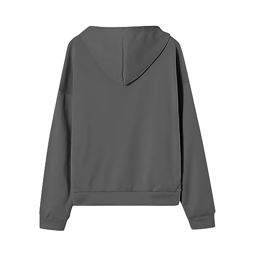 OIOLOYJM Zipper Hoodies for Women Long Sleeve Oversized Sweatshirts Y2k Drawstring Soft Jacket 2025 Fall Fashion with Pockets