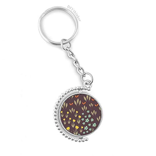 Porte-clés rotatif plante fleur marron DIYthinker en métal multicolore pour l'organisation des clés