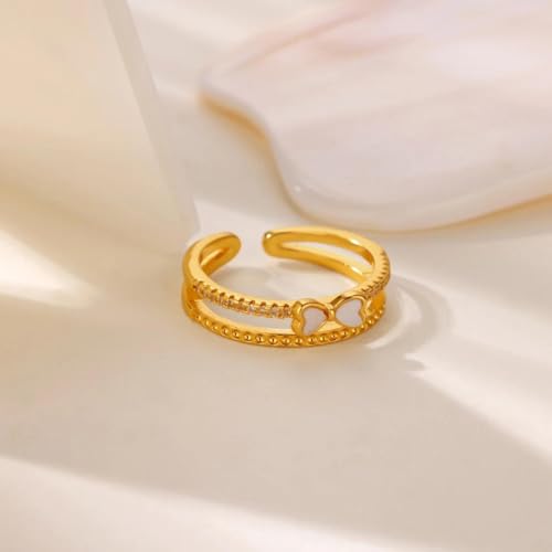 Bague sweet zircon double cœur pour femmes et hommes
