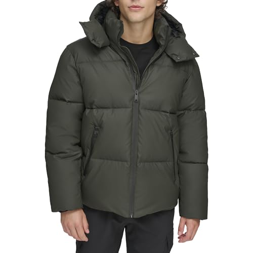 Image of DKNY Men's Quilted Tech Hooded Puffer