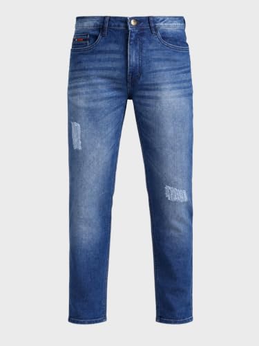 Image of The Indian Garage Co Men Slim Fit Solid Mid-Rise Stretchable Jeans