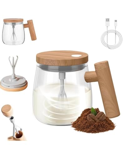 Image of Self-Stirring Coffee Mug 400ml - Electric Automatic Mixing Cup with Lid, Borosilicate, Rechargeable Operated Blender for Coffee-Milk-Protein Shakes, Portable Mug for Home, Office & Travel