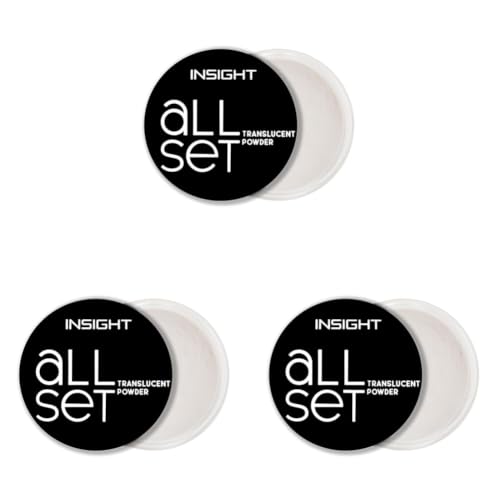 Image of INSIGHT All Set Translucent Powder - Shade: Blurring Translucent | Long Lasting Wear | Controls Shine & Minimizes Pores | Smooths Skin Texture | Weightless Formula for All Skin Types (6g) (Pack of 3)
