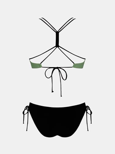 Image of CUPSHE Women's 2 Piece Bikini Set Back Braided Straps with Reversible Bottom