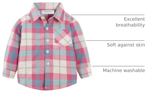 Image of Mud Kingdom Boys Plaid Flannel Shirt Long Sleeve Button Down Casual