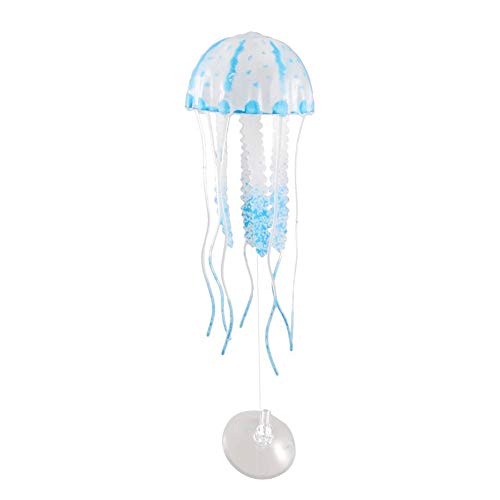 Domire Blue Glowing Effect Artificial Fake Jellyfish for Fish Tank Decoration Ornament by Domire