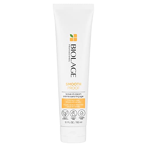 Biolage Smooth Proof Leave-In Cream - For Frizzy Hair, Controls Frizz, & Detangles For Smoother, More Manageable Hair, Paraben-Free, 5.1 Fl Oz