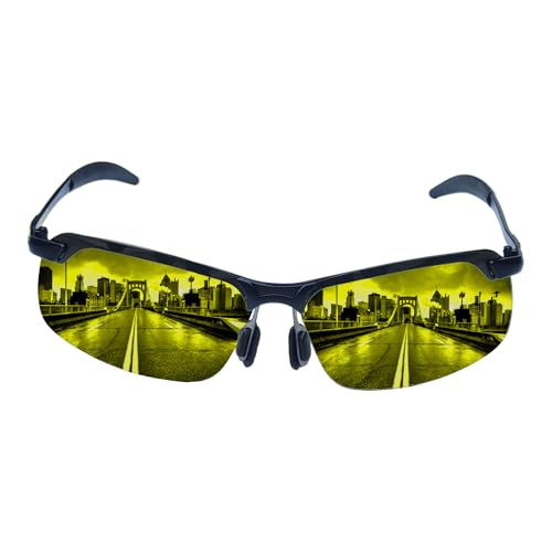 Attractive driving glasses with Yellow polarized transition lenses for driving at night, dusk and medium light