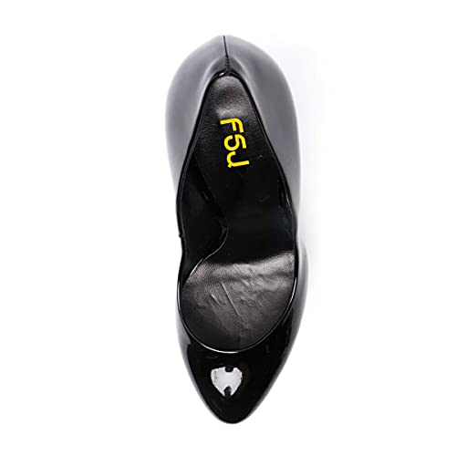 FSJ Women Classic Chunky High Heels Pumps Platform Closed Toe Sexy Slip On Ladies Shoes Size 4-15 US4