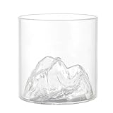 OSALADI 2 Stück Whiskygläser Japanisches Glas 180 ml Flaches Berg Design Transparent Geruchsneutrales Trinkgeschirr für Zuhause und Bar