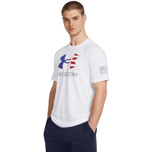 Under Armour Men's Freedom Graphic Short Sleeve T-Shirt, (100) White/Steel/Logo, 3X-Large