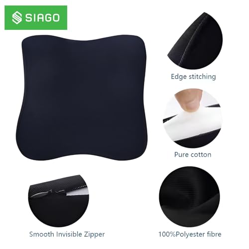 Image of SIAGO SIA389 Ultrasoft Car Neck Rest Pillow - Ultimate Neck Support, Pain Relief & Comfort with Hi-Per Foam & Washable Velvet Cover (Black)