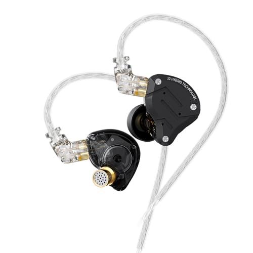 KZ ZS10 Pro �C���C���[���j�^�[�A4BA+1DD�n�C�u���b�h�h���C�o�[IEM�C���z���A�X�e�����X�X�`�[���t�F�C�X�v���[�g�t��HiFi�Q�[���C���z���A�~���[�W�V�����I�[�f�B�I�}�j�A�p�C���C���[�w�b�h�z���A2�s�����O���\�P�[�u��(�u���b�N�A�}�C�N