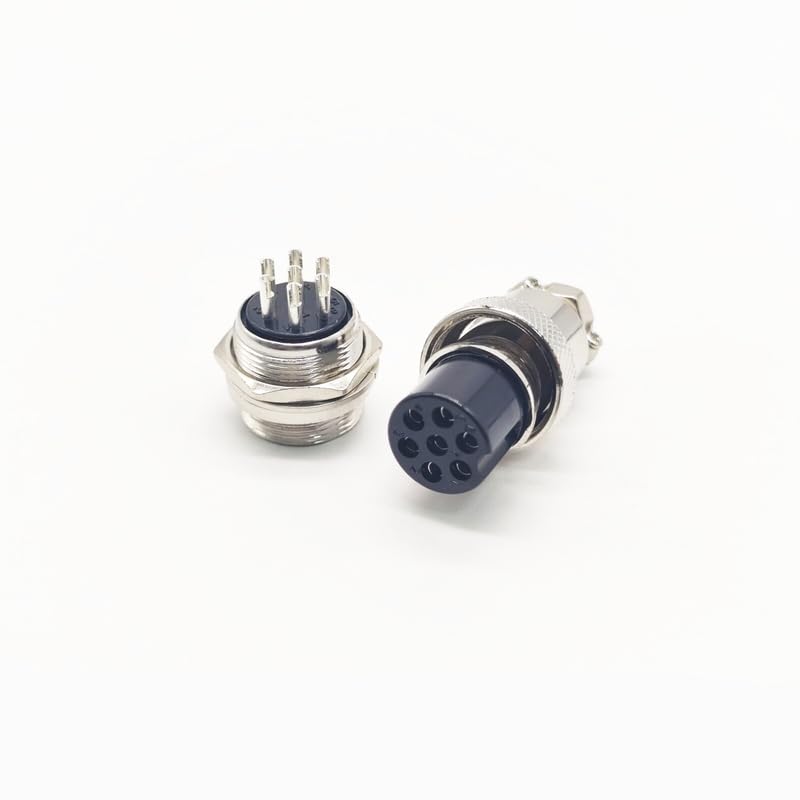 Conector aviación GX20 7 pines macho y hembra pack x2 miniatura 2